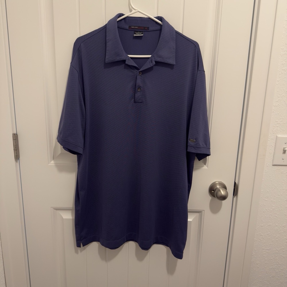 Nike Tiger Woods Collection‎ Men's Dark Purple Polo Size Large Dri-Fit